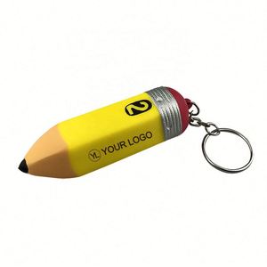 <b>Custom</b> Logo Pu Foam Pencil Shaped Stress Reliever <b>Keychain</b> for Promotional Giveaway - Product Image 1