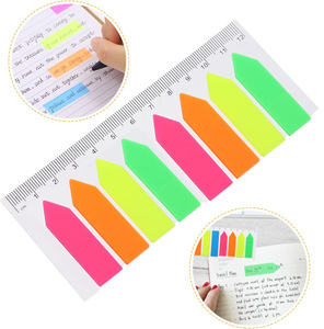 Fournitures de bureau scolaires, marqueurs de page néon, onglets d'index en papier offset, mémos, bloc-notes, notes autocollantes, marque-pages imperméables, règle de 12 cm - Product Image 6