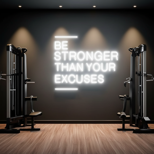 Letrero de Neón 'Eres Más Fuerte que tus Excusas', Letrero de Neón Grande para Pared de Gimnasio, Ideas para Gimnasio, Letrero Motivacional para Ejercicio, Decoración para Gimnasio - Product Image 1