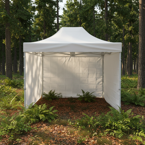Paroi latérale de tente en PVC blanc 3x3m - Abri de camping extérieur personnalisable, imperméable et coupe-vent <span class=keywords><strong>pour</strong></span> stand de marché, <span class=keywords><strong>barbecue</strong></span>, fête - Product Image 2