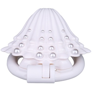 BDSM Pearl Shell Chastity Cage ABS Resin Chastity <b>Belt</b> <b>Elastic</b> Strap Urehtral Penis Lock Adult Sex Toy for Men - Product Image 3