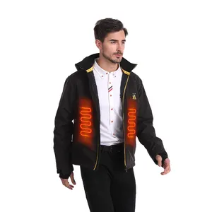 주문 겨울 전기 건전지 남자를 위한 재충전용 방풍 USB 격렬한 외투 후드 재킷 의류