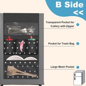 Fridge Organizer Hanging <b>Storage</b> With 14 Pockets Oxford Material <b>For</b> <b>Kitchen</b> And Dorm Room Use - Product Image 5