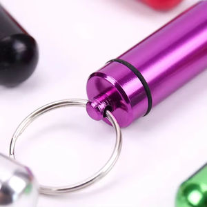 Оптовая продажа, алюминиевая водонепроницаемая коробка для таблеток, металлическая капсула с кольцом для ключей, портативный чехол для капсул для путешествий и использования на открытом воздухе - Product Image 5