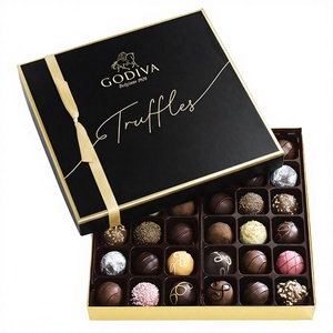 Biodegradable Rigid Cardboard Two-Piece Top Bottom Gift <b>Box</b> Sponge Lining Stamping Small/Large Premium Chocolate Truffle Food - Product Image 3