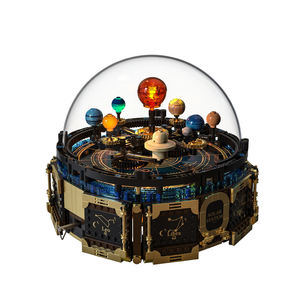T1123 Sistema Solar Eléctrico Giratorio de Bloques de Construcción, Caja de Música con Luces, DIY, Educación Científica, Adornos Espaciales, Juguetes de Plástico, Regalos, 14 - Product Image 4