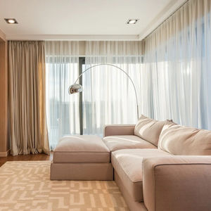 Chine Approvisionnement d'usine Rideau en voile transparent en mousseline de lin blanc uni Rideau transparent en tulle blanc élégant <span class=keywords><strong>pour</strong></span> <span class=keywords><strong>porte</strong></span> coulissante en verre - Product Image 2