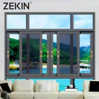 Ventanas Corredizas de Aluminio y Vidrio ZEKIN de Ahorro Energético, Insonorizadas, con Doble Acristalamiento Aislante, de Fácil Limpieza para Uso Residencial