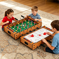 Table de jeu multifonction 2-en-1 en bois pour l'intérieur : football et hockey sur glace, idéale pour toute la famille (vente en gros)