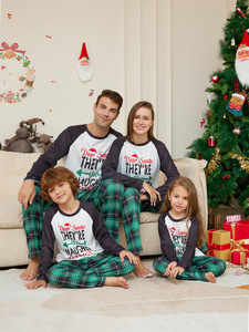 Home Comfort en Leisure Green Grid bedrukte familiepyjamaset - Product Image 2