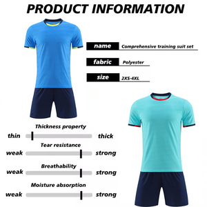 เสื้อสเวตเตอร์ฟุตบอลของผู้ชายเสื้อยืดแขนสั้นผ้าโพลีเอสเตอร์ระบายอากาศพิมพ์โลโก้เสื้อเปล่าชุดออกแบบได้ตามต้องการ - Product Image 2