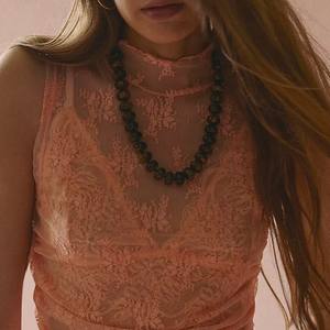 주잉 6x10mm 스페이서 아바쿠스 비즈 자수정 시트린 호안석 말라카이트 매듭 스테인리스 스틸 목걸이 패션 목걸이 - Product Image 4