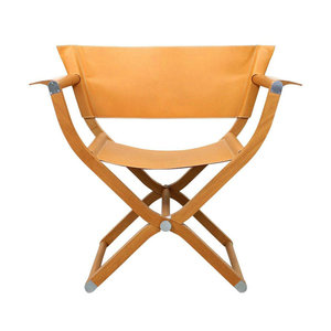 Mobilier de camp moderne et luxueux <span class=keywords><strong>Fauteuil</strong></span> paresseux pliable en bois Chaise longue de réalisateur en cuir confortable et portable pour hôtel et villa - Product Image 1