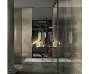 Porte en verre de luxe personnalisée, armoire en <span class=keywords><strong>bois</strong></span>, rangement de meubles de chambre à coucher, meubles de maison, interrupteur d'éclairage intelligent, <span class=keywords><strong>dressing</strong></span> - Product Image 3