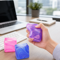 Cube extensible géant personnalisé en TPR souple, motif marbré, jouet sensoriel Kawaii mignon et amusant, anti-stress, jouet Fidget à saisir