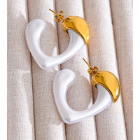 Boucles d'oreilles créoles élégantes JINYOU 2730 en perles simulées, acier inoxydable plaqué or 18 carats, boucles d'oreilles pendantes pour femmes