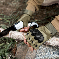 Gants tactiques demi-doigts en cuir imperméables anti-coupure pour hommes, fabriqués sur mesure pour l'entraînement et l'assaut