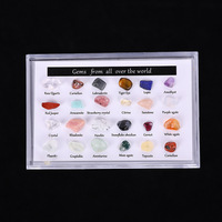 Agate en cristal naturel pierre semi-précieuse 24 sortes de spécimens de minerai matériaux d'enseignement géologique roche minérale polie gravée
