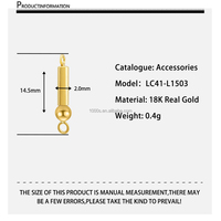 Vente en gros de fermoirs personnalisés en or jaune véritable 18 carats, breloques pour bracelets, colliers, crochets, accessoires de chaîne