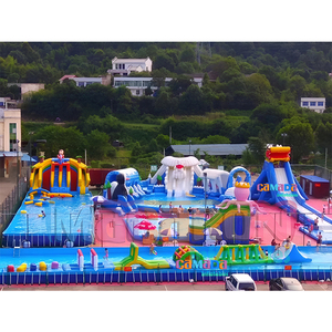 Parcours d'obstacles gonflable pour enfants sur le thème des parcs d'attractions, fabriqué sur mesure, <span class=keywords><strong>pas</strong></span> <span class=keywords><strong>cher</strong></span>, avec grand toboggan - Product Image 3