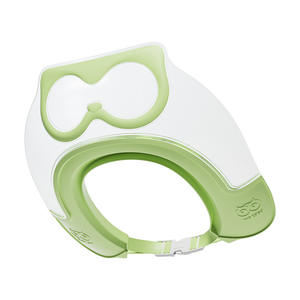Gorro de champú con diseño de búho para niños, protector de cuidado del cabello impermeable ajustable verde para bebés y niños - Product Image 1