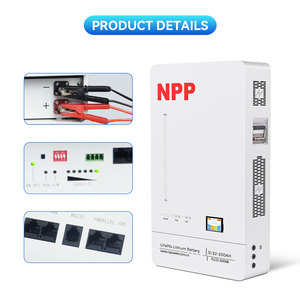 ระบบพลังงานแสงอาทิตย์ NPP Power Wall ขนาด 5kwh 10kw 15kwh 20kwh แบตเตอรี่ Lifepo4 24v 48v 51.2v ความจุ 50ah 100ah 200ah 280ah 300ah - Product Image 4