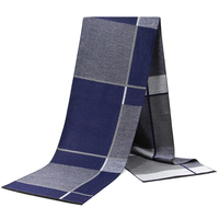 Design de luxe Doux Chaud Pashmina Cou Foulards Noir Bleu Marine Plaid Hommes Écharpe Personnalisé Châles Wrap Cachemire Écharpe D'hiver pour Hommes