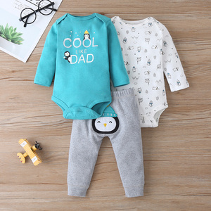 Vêtements pour bébés et tout-petits en coton, unisexes, adorables, vêtements pour bébés nouveau-nés, ensemble de 3 pièces, vente en gros - Product Image 6