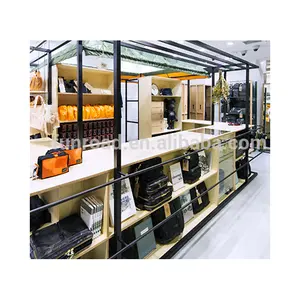 Valise et étagère en bois de bambou, présentoir de vêtements pour la conception de magasins
