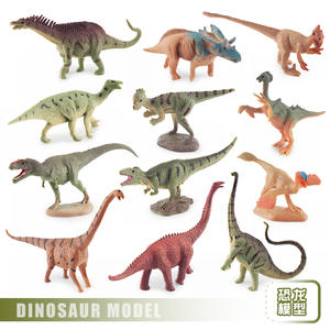 Jurassic dinosauro giocattoli Set Mini simulato Velociraptor triceratopo Stegosaurus T-Rex modelli animali preistorici per bambini - Product Image 6