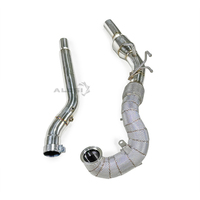 Downpipe SS304 High Flow dengan Katalis GPF untuk Audi Q3 F3 Quattro 2019-2024 2.0T TFSI, Dilengkapi Heat Shield, Pipa Knalpot Performa Tinggi