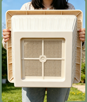 Jardinière carrée en plastique respirant avec fond de drainage en maille renforcée pour une croissance saine des racines, pot de fleurs intérieur/extérieur
