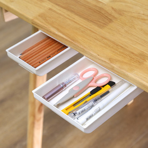 Boîte de rangement dissimulée sous le bureau sans perçage, grande capacité, étagère coulissante sous le bureau - Product Image 1