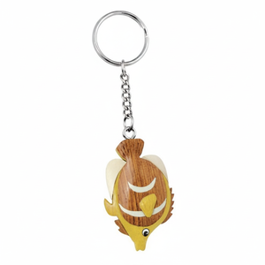 Portachiavi in legno a forma di pesce, mini ciondolo decorativo fatto a mano per chiavi e borse - Product Image 2