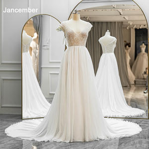 Guest Vintage V-cuello perlas vestidos de novia para mujer Jancember RL238 - Product Image 1