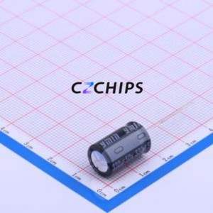 Condensateur électrolytique en aluminium à montage traversant PKCE21H331MF, composant à montage traversant (THT), D10xL16mm 330uF 20% 50V 5mm - Product Image 1