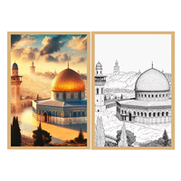 Lampe murale LED 4D musulmane, série religieuse, art islamique Allah, croix, décoration murale, cadre photo en plastique double face