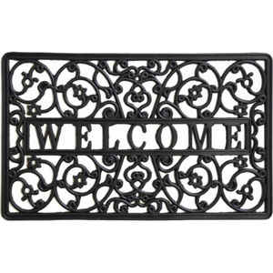 Tapis d'Accueil Rectangulaire Motif Floral Fabriqué à la Machine Antidérapant Lavable Durable Écologique Caoutchouc Extérieur Maison Bureau - Product Image 1