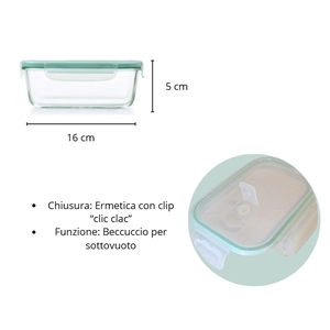 ภาชนะแก้วบอโรซิลิเกตขนาด 16x5 ซม. พร้อมฝาปิดสุญญากาศ ซิลิโคนกันรั่ว ชุดเก็บอาหาร 3 ชิ้น - Product Image 2