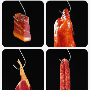 Gancho para carne en forma de S de acero inoxidable sólido y grueso para cocina, gancho individual para secar carne curada y ahumada, puntiagudo - Product Image 5