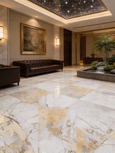 Dalle de marbre en porcelaine Golden <span class=keywords><strong>Pandora</strong></span> 750*1500 pour mur et sol, idéale pour salle de bain, cuisine, comptoir, pierre frittée - Product Image 1