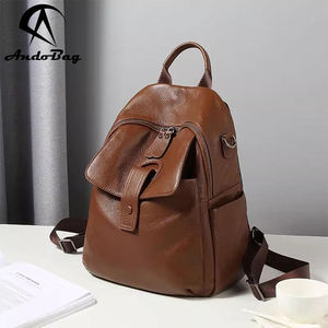 Mochila de Viaje AndoBag para Mujer, Bolso de Hombro de Cuero Vacuno Genuino, Gran Capacidad, Estilo Casual y Simple, 8366 - Product Image 1