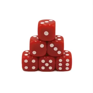 Wholesale Acrylic Red Rounded Dice With Numbers 16mm Counting Dice