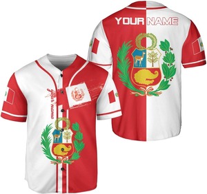 Small Customize Name Number Peru Bolivia Flag Jersey Patriotic 3D Printed Oversized Men Youth Football <b>Shirt</b> Baseball Jersey - Product Image 1