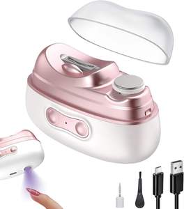 Coupe-ongles intelligent 4-en-1 automatique mini : coupe, polissage, lustrage et <span class=keywords><strong>lampe</strong></span> UV, rechargeable par USB, sûr et indolore - Product Image 1