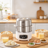 Cuiseur à œufs électrique numérique intelligent en acier inoxydable 304, cuiseur vapeur multifonction pour le petit-déjeuner, la cuisson des œufs et des légumes