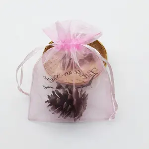 عينات مجانية جميلة حساسة الأورجانزا حقيبة الرباط حجم مخصص والشعار قابلة لإعادة الاستخدام هدية/مجوهرات/تغليف مستحضرات التجميل