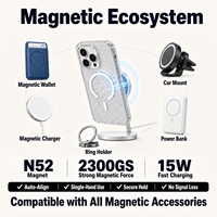 Coque de téléphone portable magnétique transparente tendance en TPU+PC de 1,5 mm, antichoc et protectrice, pour modèles 18, 17, 16 – Vente Flash