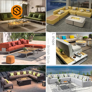 Shinestone-Sofás de jardín, fábrica de muebles de mimbre para exteriores, venta de sofás a prueba de agua, 3 juegos <span class=keywords><strong>con</strong></span> fogata - Product Image 5