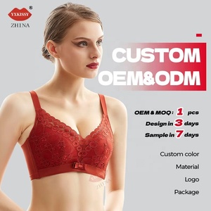 Yxkissy Áo ngực ren nữ có thể điều chỉnh dây đeo vai đồng xu thiết kế 4 hàng 4 Cột móc & mắt mềm mại thoải mái - Product Image 1